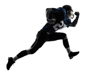 Foto op Canvas american football player man running  silhouette © snaptitude