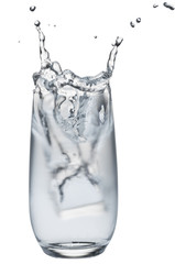 Water splashig of a glass
