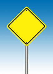 Blank  yellow traffic sign