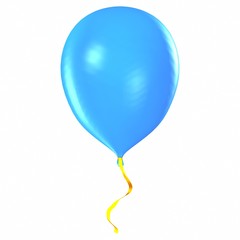 Blue balloon isolated on white