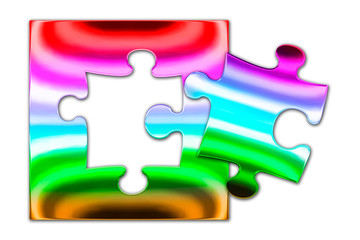 Puzzle une pièce multicolore