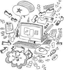 computer and office objects