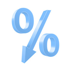 Dropping percent symbol. Vector illustration