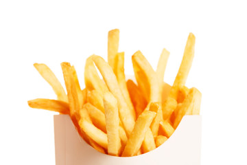 french fries in a paper wrapper