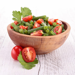 bowl of green beans and tomato