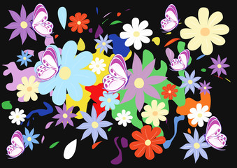 sfondo fiorellini e farfalle