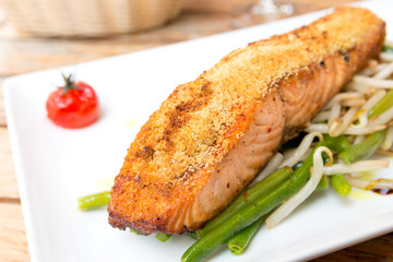 grilled salmon and lemon