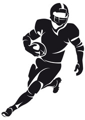 Fototapeta na wymiar American football player, silhouette