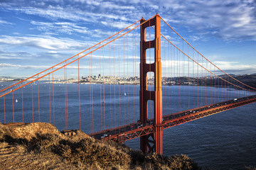 famous view of Golden Gate Bridge