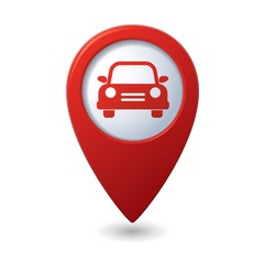 Map pointer with car icon