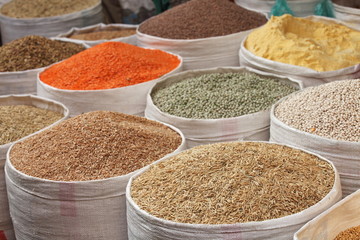 Grains for sale at the market