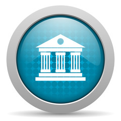 museum blue circle web glossy icon