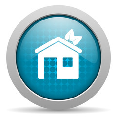 home blue circle web glossy icon