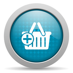 shopping cart blue circle web glossy icon
