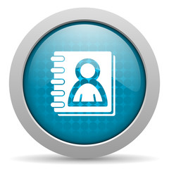 address book blue circle web glossy icon