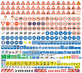 Traffic signs colection, europen, more than 300 pcs