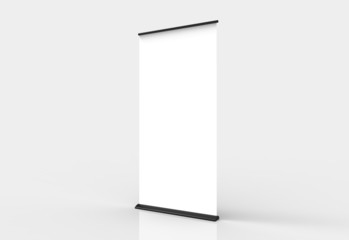 Blank roll-up poster banner display