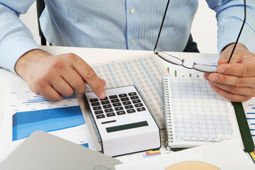 Businessman working with documents