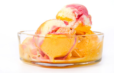 fruit sorbet on white