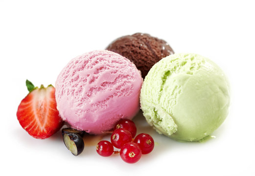 Various ice cream balls