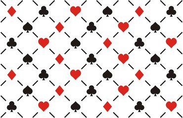 clubs , diamonds , hearts  and spades seamless pattern