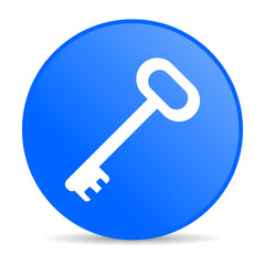 key blue circle web glossy icon