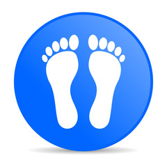 Fototapeta na wymiar footprint blue circle web glossy icon