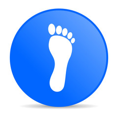 footprint blue circle web glossy icon