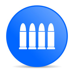 ammunition blue circle web glossy icon