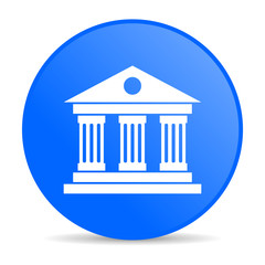 museum blue circle web glossy icon