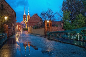 Obraz premium The historic Cathedral Island in Wroclaw