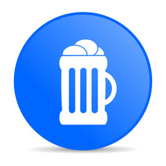 beer blue circle web glossy icon
