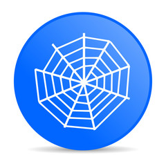 spider web blue circle web glossy icon