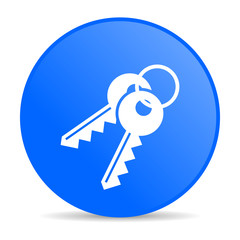 keys blue circle web glossy icon