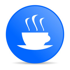 coffee blue circle web glossy icon