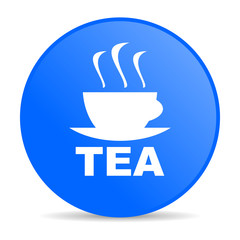 tea blue circle web glossy icon