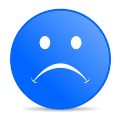 cry blue circle web glossy icon