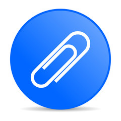 paper clip blue circle web glossy icon