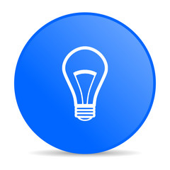 light bulb blue circle web glossy icon