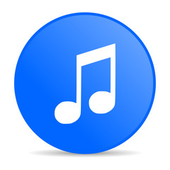 music blue circle web glossy icon