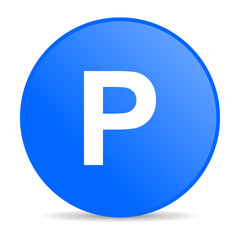 park blue circle web glossy icon