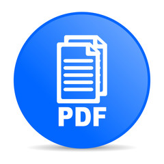 pdf blue circle web glossy icon