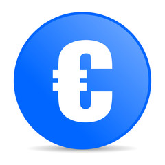 euro blue circle web glossy icon