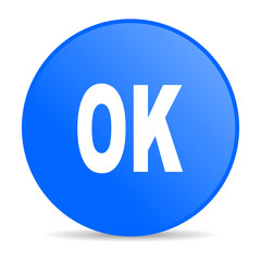 ok blue circle web glossy icon