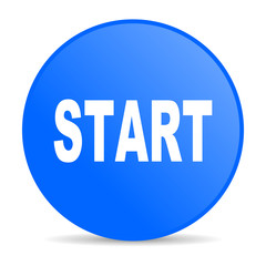start blue circle web glossy icon