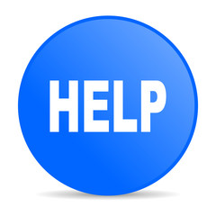 help blue circle web glossy icon