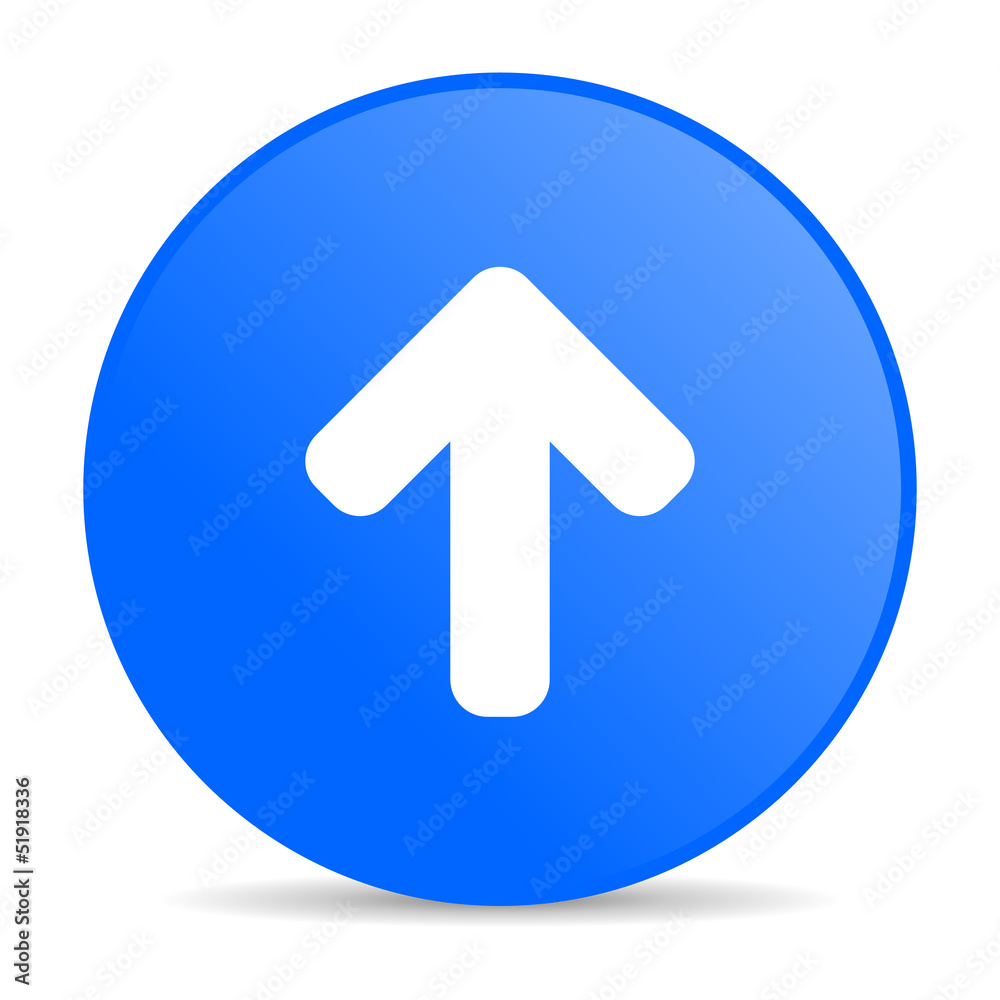 Poster arrow up blue circle web glossy icon
