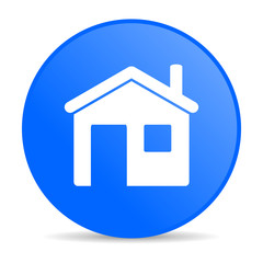 home blue circle web glossy icon