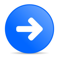 arrow right blue circle web glossy icon