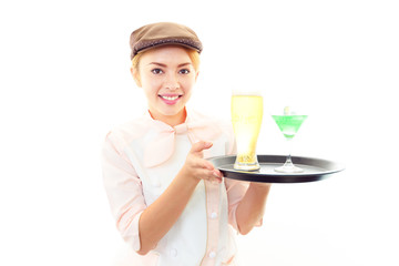 笑顔のウェイトレス